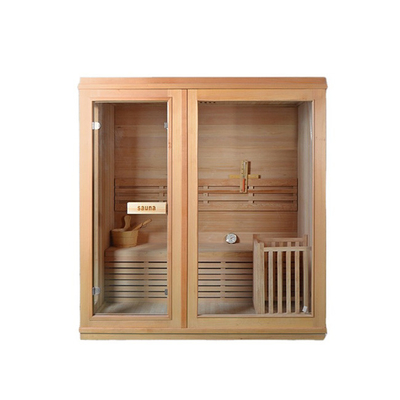 ODM ডাবল বেঞ্চ 2 ব্যক্তি হোম Sauna রুম ইনডোর সলিড কাঠ