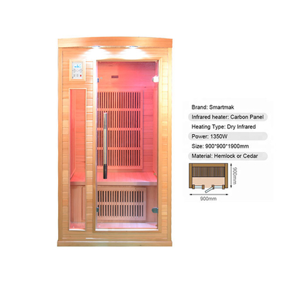 সলিড কাঠ ইনডোর এক ব্যক্তি Sauna রুম OEM ODM উপলব্ধ