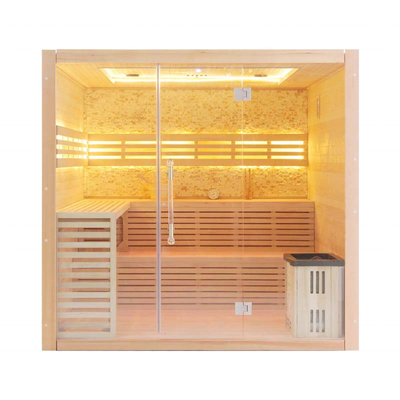 হেমলক উড হোম সনা স্টিম রুম 4 - 5 জন 6kw স্টোভ হিটার সহ