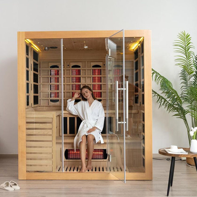 মাল্টি ব্যক্তি সলিড কাঠ ইনফ্রারেড সম্মিলিত Sauna বাষ্প রুম OEM গ্রহণযোগ্য