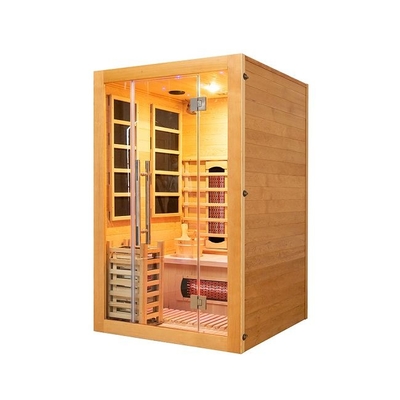 অন্দর কাঠের ছোট ইনফ্রারেড এবং বাষ্প সমন্বয় Sauna 2 ব্যক্তি