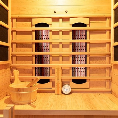 অন্দর কাঠের ছোট ইনফ্রারেড এবং বাষ্প সমন্বয় Sauna 2 ব্যক্তি