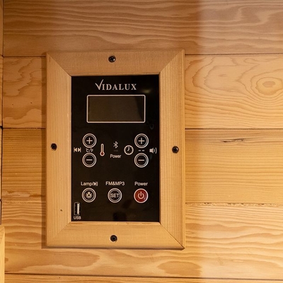 কাঠের অন্দর 1750W 2 ব্যক্তি ইনফ্রারেড Sauna কম EMF