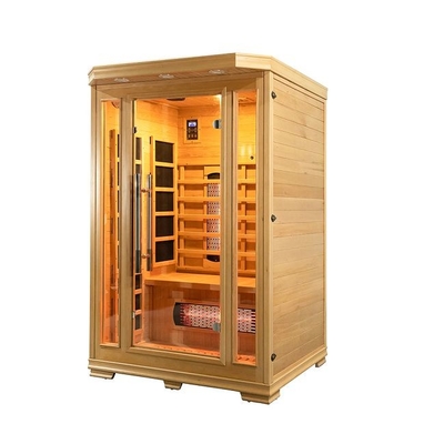 কাঠের অন্দর 1750W 2 ব্যক্তি ইনফ্রারেড Sauna কম EMF