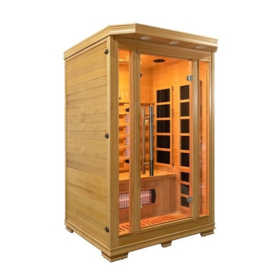 কাঠের অন্দর 1750W 2 ব্যক্তি ইনফ্রারেড Sauna কম EMF
