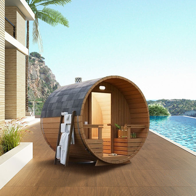 2 - 8 জন ধারণক্ষমতা কাঠ ব্যারেল Sauna সঙ্গে / বারান্দা বিকল্প ছাড়া