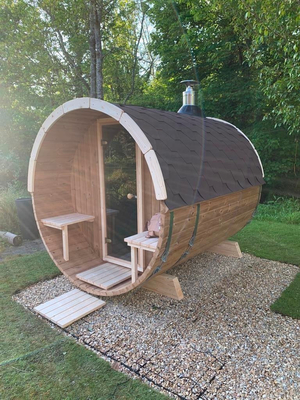 2 - 8 জন ধারণক্ষমতা কাঠ ব্যারেল Sauna সঙ্গে / বারান্দা বিকল্প ছাড়া