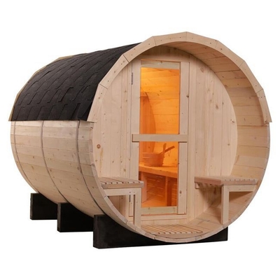 4 ব্যক্তি রেডউড আউটডোর Sauna রুম গার্ডেন পাইন কাঠ ওয়াইন ব্যারেল Sauna