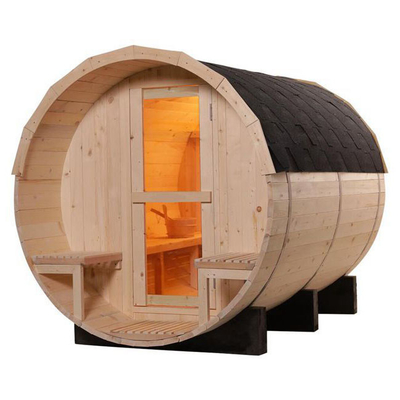4 ব্যক্তি রেডউড আউটডোর Sauna রুম গার্ডেন পাইন কাঠ ওয়াইন ব্যারেল Sauna