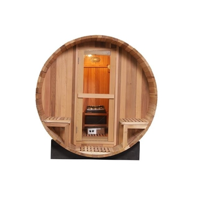 পারিবারিক স্বাস্থ্যসেবা 4 ব্যক্তি ব্যারেল Sauna কাঠ সিডার আউটডোর Sauna রুম