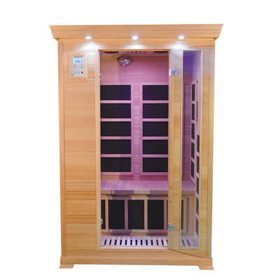 দুই ব্যক্তি ইনফ্রারেড কেবিন Sauna রুম কানাডিয়ান লাল সিডার কাঠ 1350W