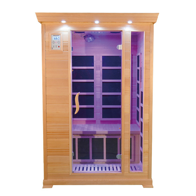 দুই ব্যক্তি ইনফ্রারেড কেবিন Sauna রুম কানাডিয়ান লাল সিডার কাঠ 1350W