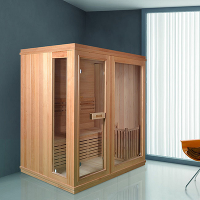 ODM ডাবল বেঞ্চ 2 ব্যক্তি হোম Sauna রুম ইনডোর সলিড কাঠ