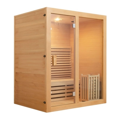 ROHS টেম্পারড গ্লাস 3 ব্যক্তি বাষ্প Sauna রুম রেড সিডার